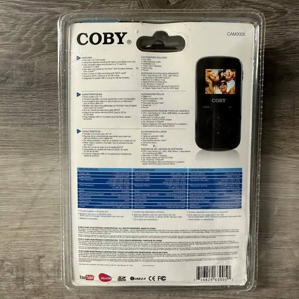Coby Snapp Digital Camcorder CAM3005 new box, 1.3 MP, 1.8